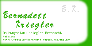 bernadett kriegler business card